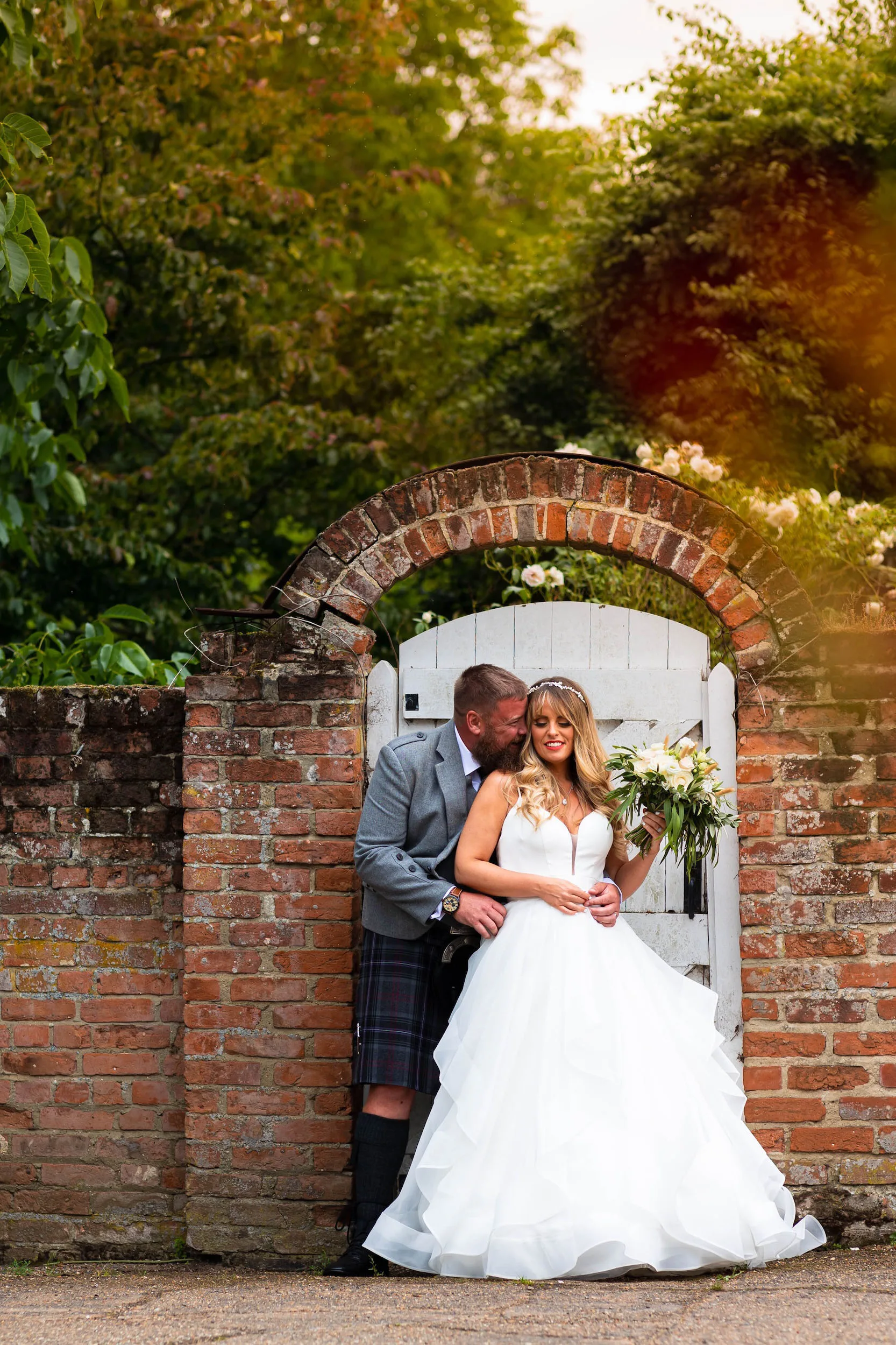 Polly Hart Photography award winning cambridge photographer portrait of couple in Northampton wedding venue