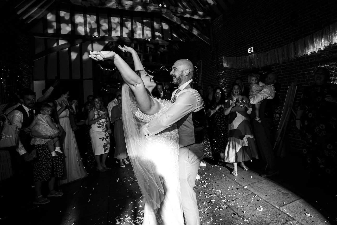 A full dancefloor is a wonderful sight - image of couple dancing - Cambridgeshire and Suffolk Weddings