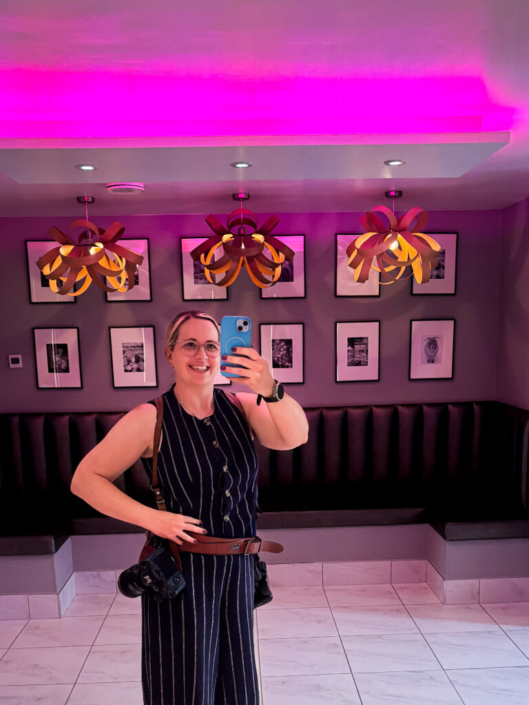 Polly Hart Photography at South Farm wedding venue selfie in mirror