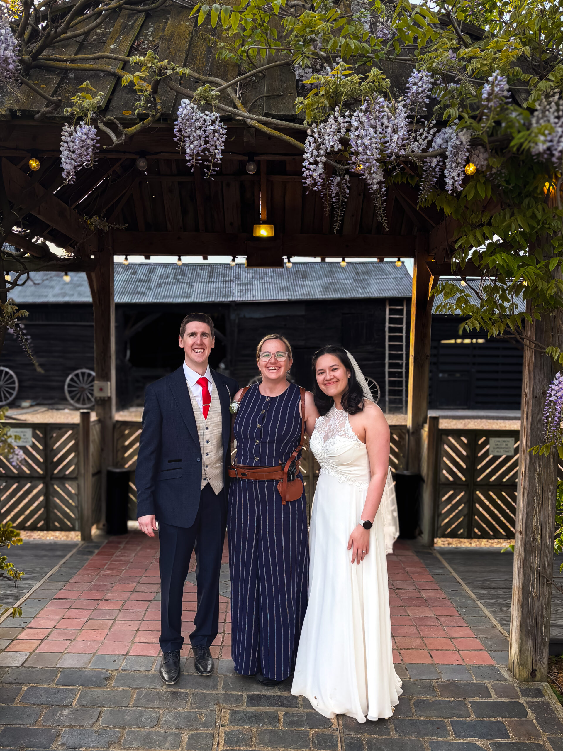 Polly Hart Photography at South Farm wedding venue in Cambridge with clients