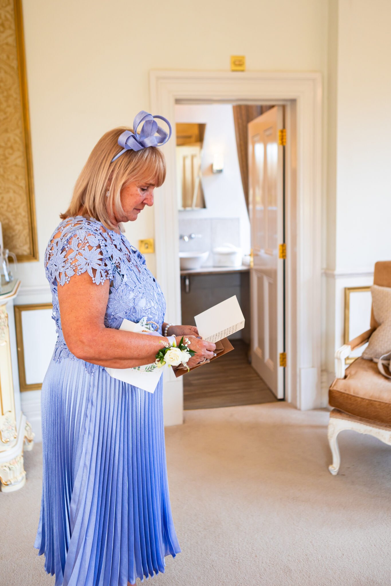 Emotional wedding morning moments at Holmewood Hall