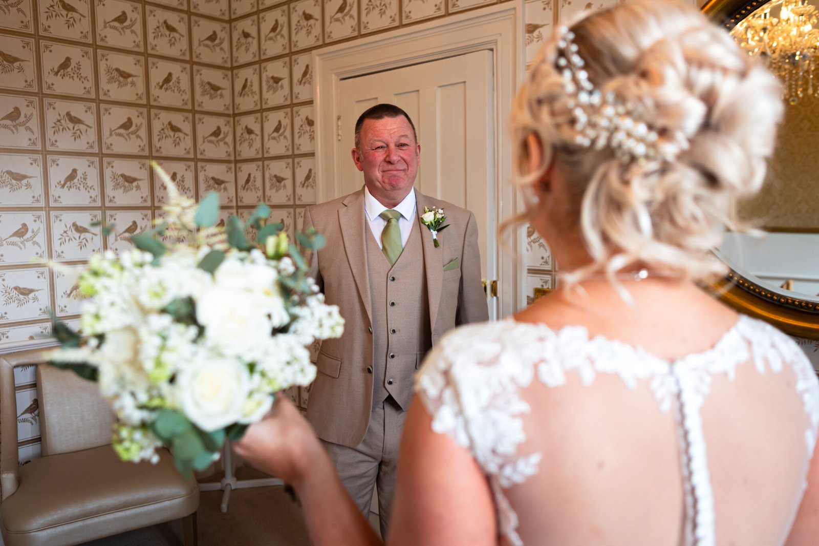Emotional wedding morning moments at Holmewood Hall