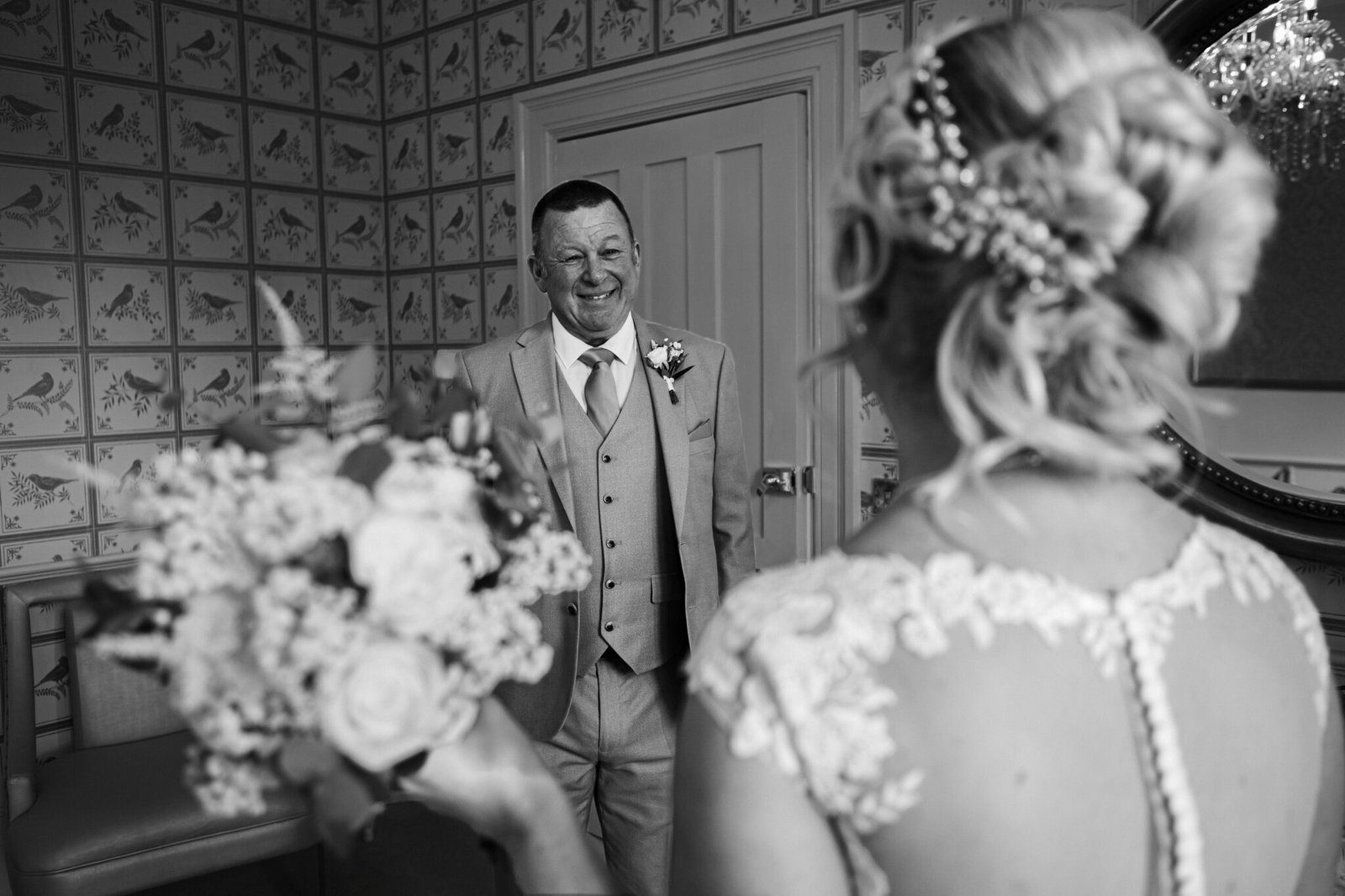 Emotional wedding morning moments at Holmewood Hall