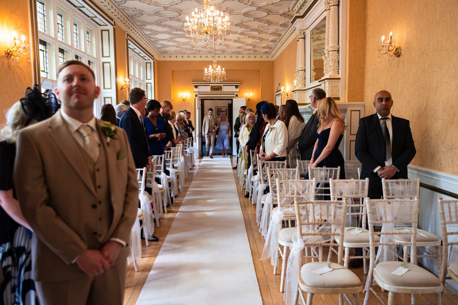 Wedding ceremony in the Gold Room at Holmewood Hall