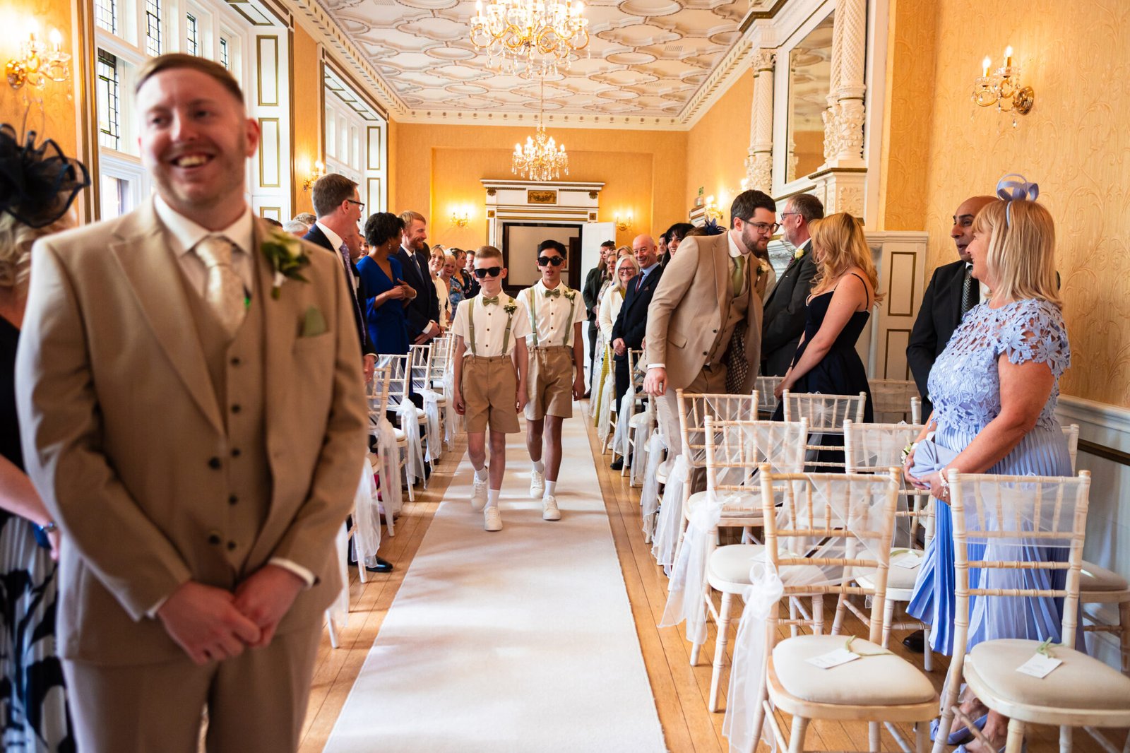 Wedding ceremony in the Gold Room at Holmewood Hall