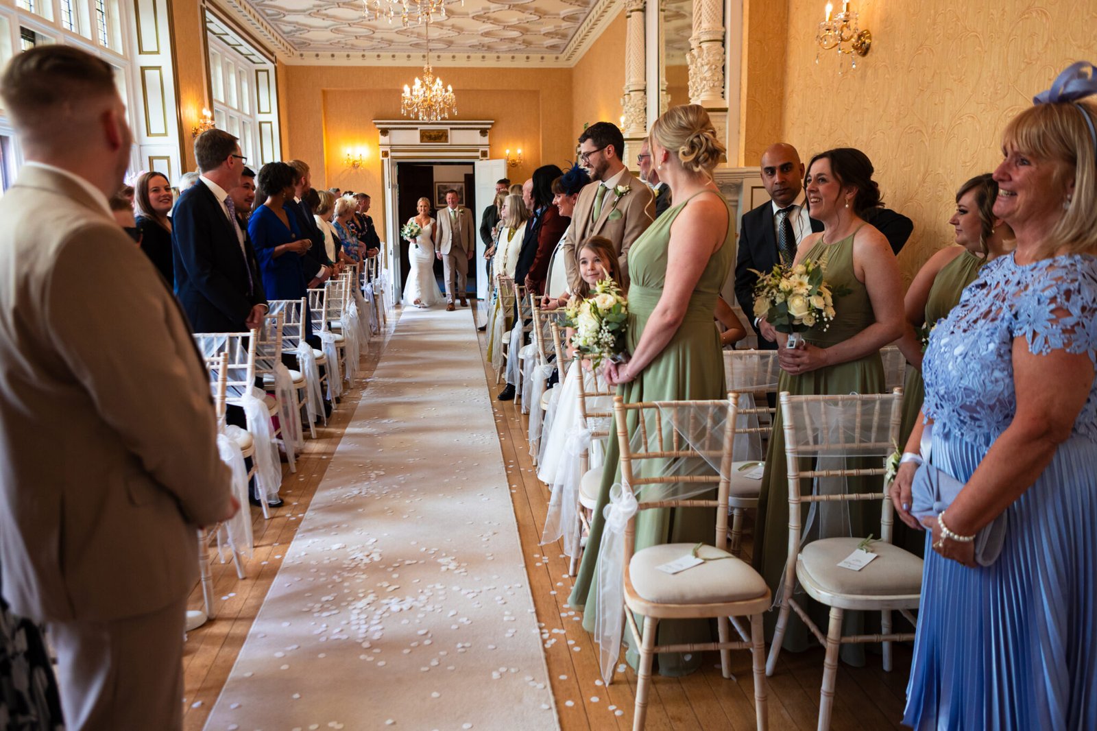 Wedding ceremony in the Gold Room at Holmewood Hall