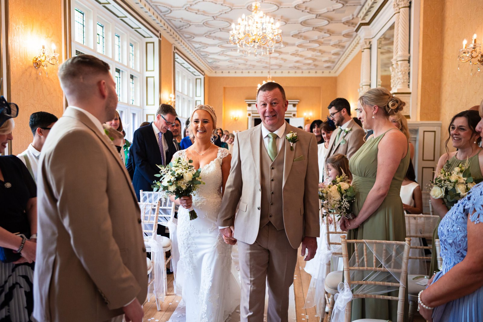 Wedding ceremony in the Gold Room at Holmewood Hall