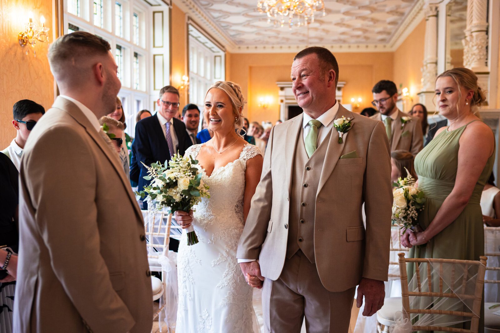 Wedding ceremony in the Gold Room at Holmewood Hall