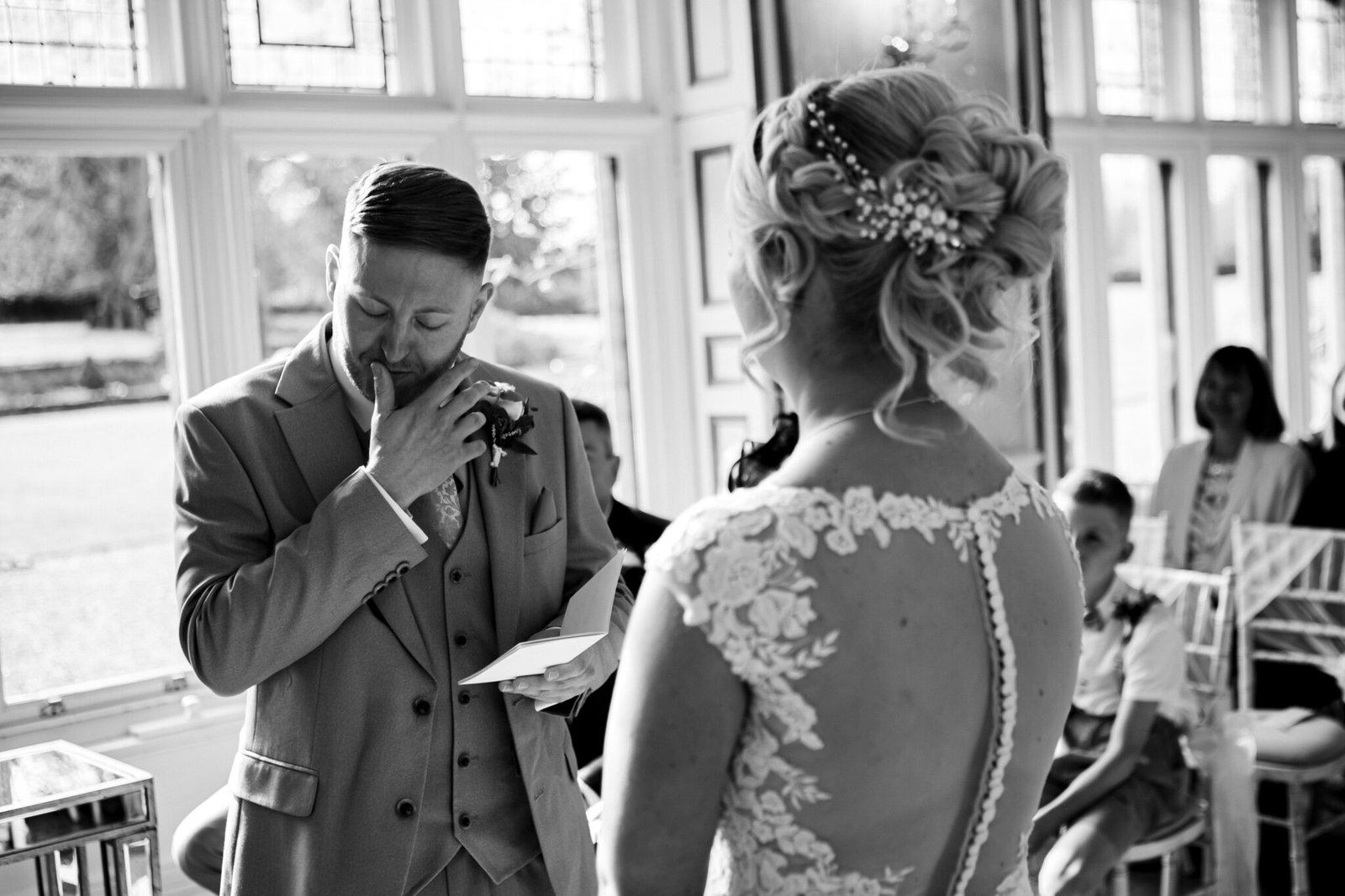 Wedding ceremony in the Gold Room at Holmewood Hall