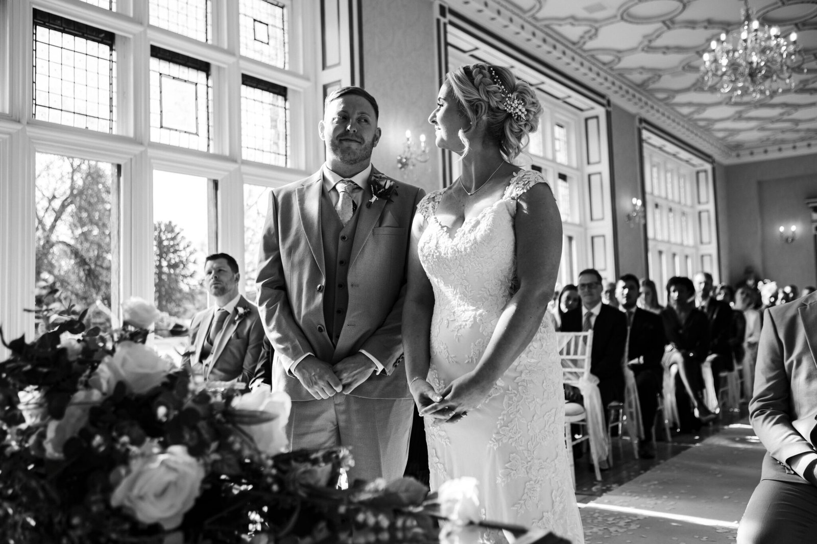 Wedding ceremony in the Gold Room at Holmewood Hall