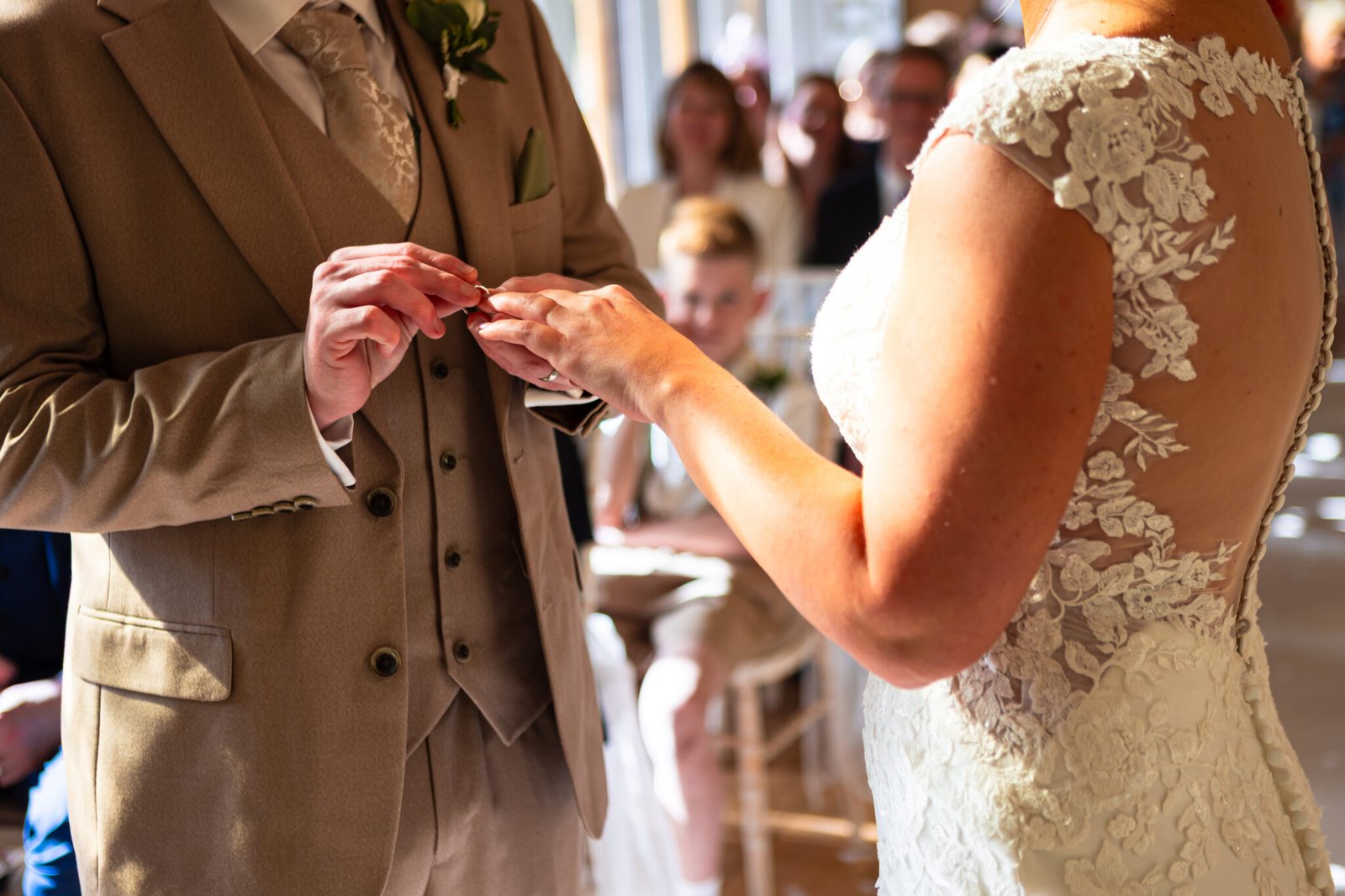 Wedding ceremony in the Gold Room at Holmewood Hall