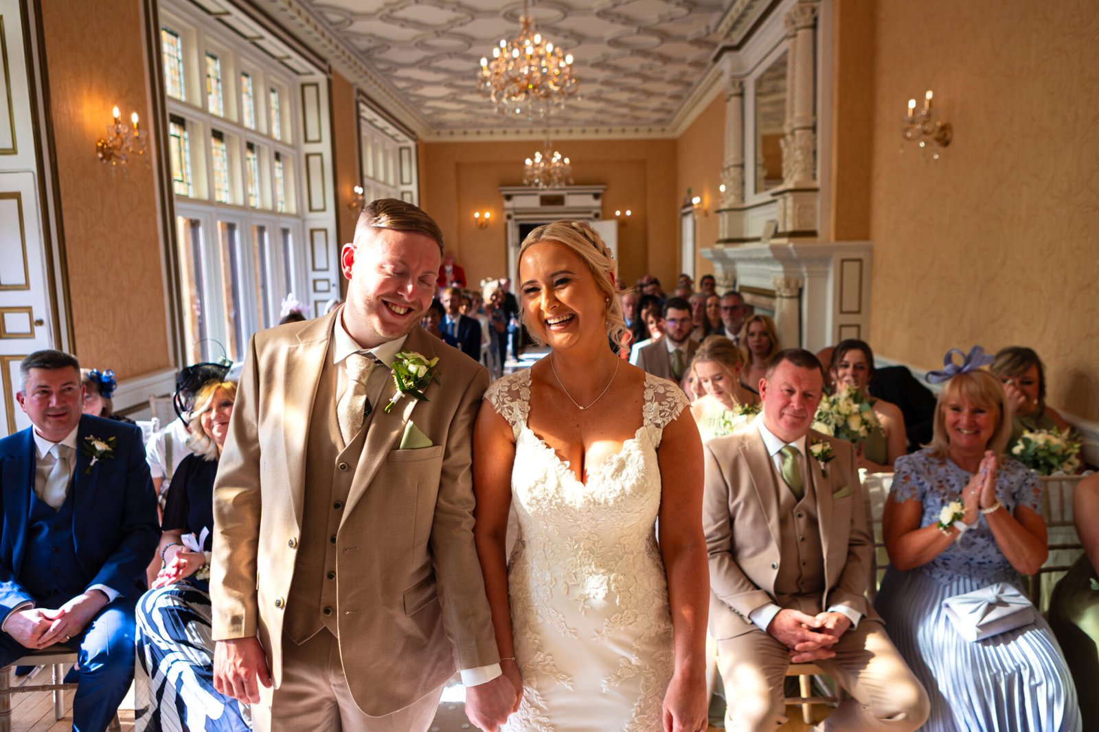 Wedding ceremony in the Gold Room at Holmewood Hall