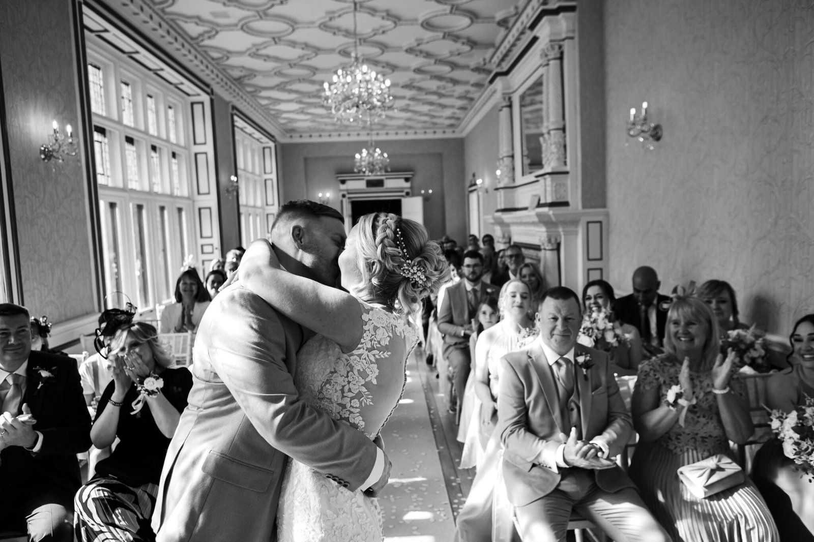 Wedding ceremony in the Gold Room at Holmewood Hall