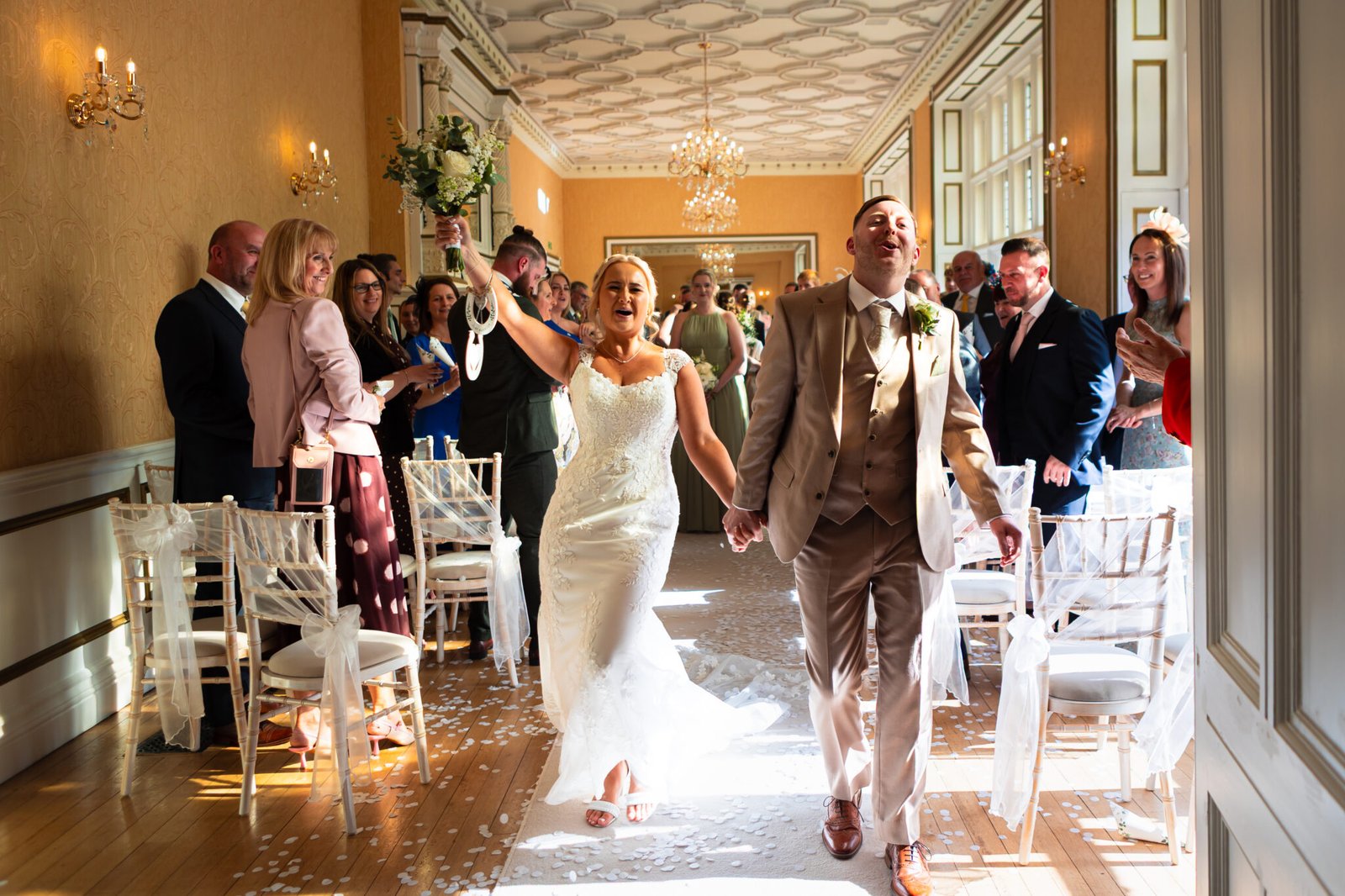 Wedding ceremony in the Gold Room at Holmewood Hall