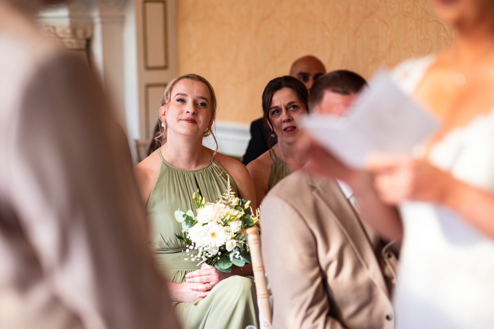Wedding ceremony in the Gold Room at Holmewood Hall