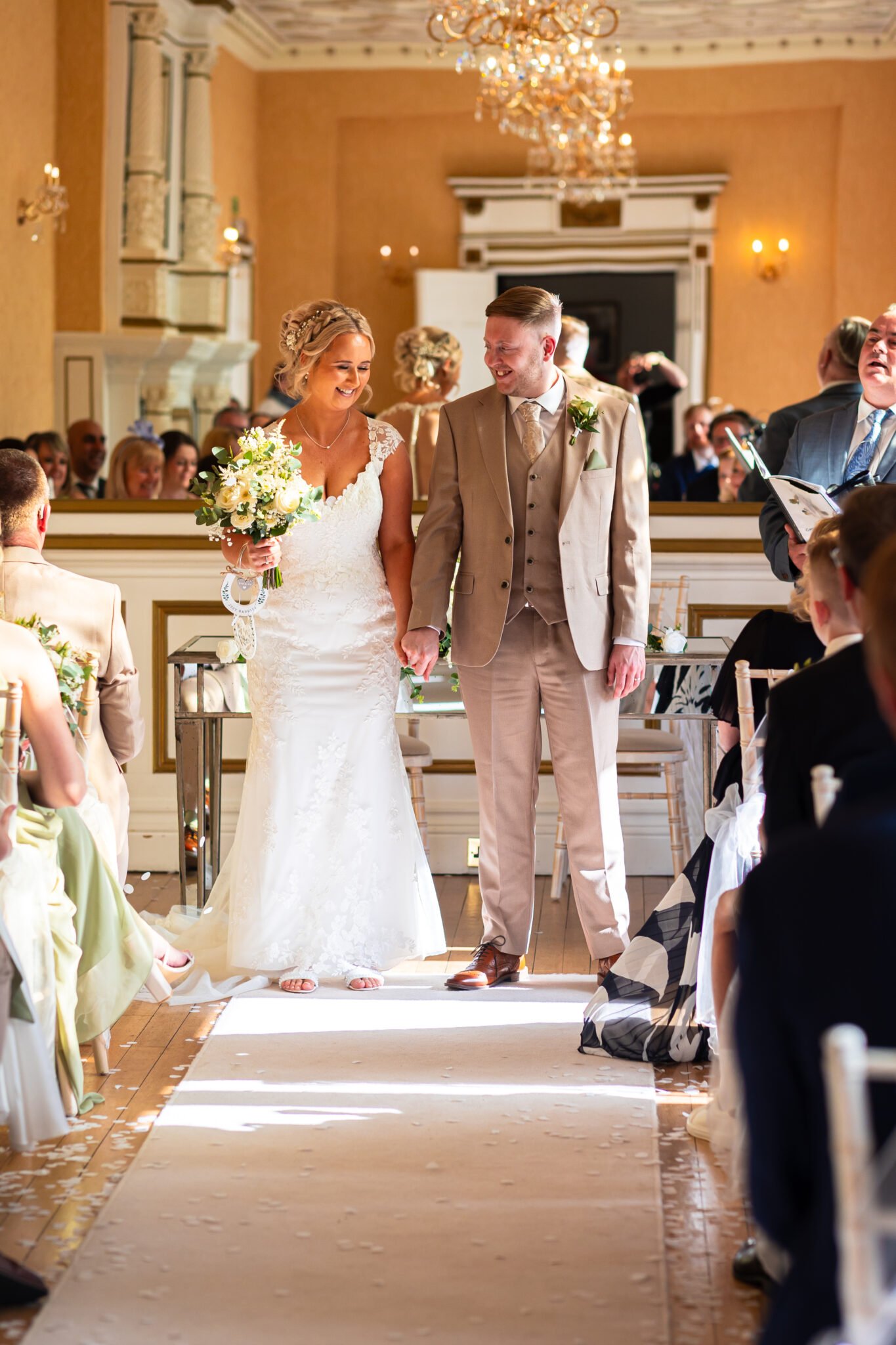 Wedding ceremony in the Gold Room at Holmewood Hall